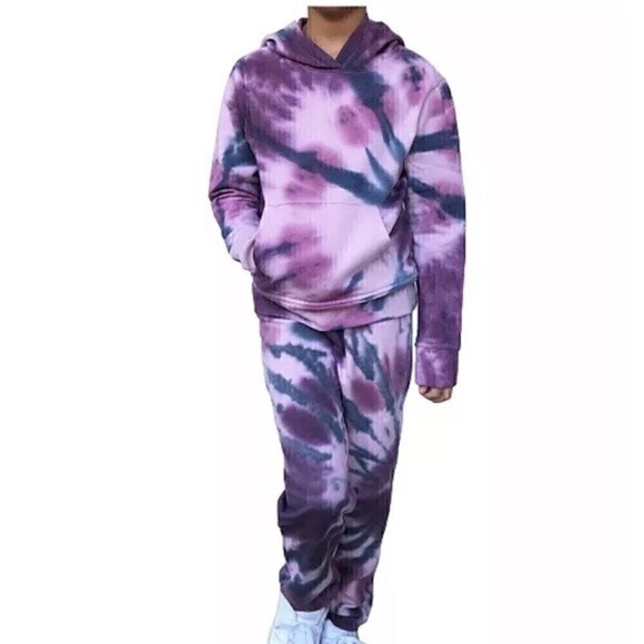 IMPERIAL STAR Big Girls Hooded Fleece Tie-Dye Fleece Pullover, hoodie - Picture 3 of 4